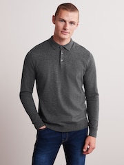 Charcoal Grey Regular Knitted Polo Shirt - Image 1 of 6