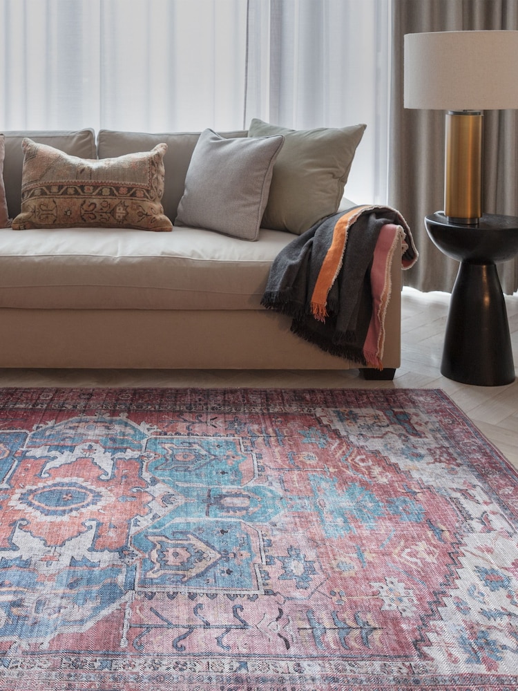 Asiatic Rugs Red Kaya Shiva Washable Rug - Image 1 of 5