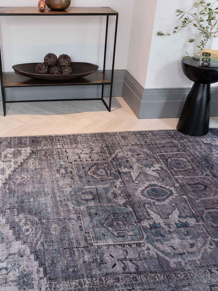 Asiatic Rugs Grey Kaya Noor Washable Rug - Image 1 of 5