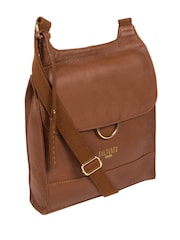 Cultured London Covent Leather Cross-Body Dark 100% Cotton Bag - Image 3 of 6