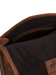 Cultured London Covent Leather Cross-Body Dark 100% Cotton Bag - Image 5 of 6