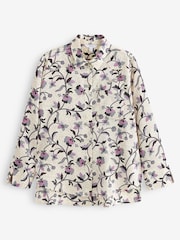Ecru Cream Floral Western Style Long Sleeve Shirt - Image 4 of 4