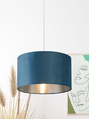 Searchlight Josie Teal Blue Velvet Easy Fit Shade - Image 1 of 3