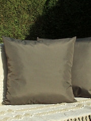 furn. Olive Green Plain Twin Pack Water UV Resistant Outdoor Cushions - Image 1 of 4