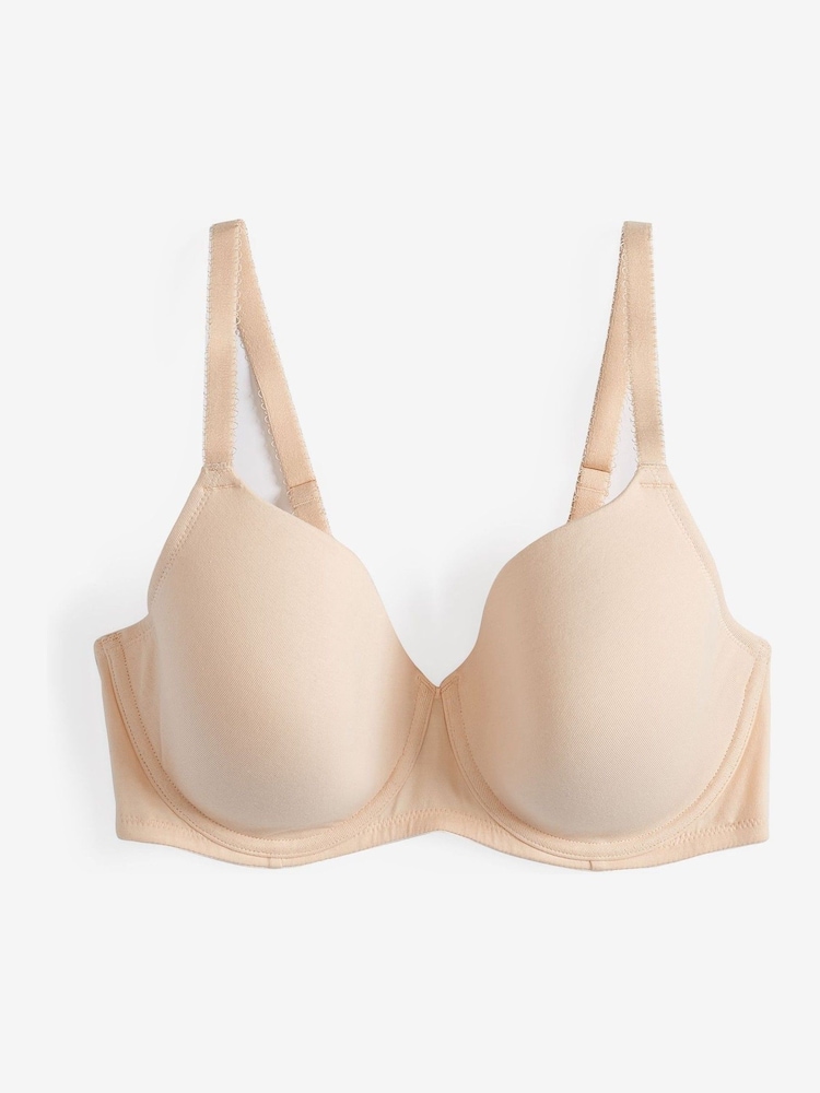 Black/White/Pastel Rose Nude Pad Full Cup DD+ Cotton Blend Ultimate Comfort Bras 3 Pack - Image 9 of 10
