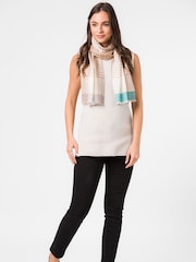 Pure Luxuries London Brown Cashmere & Merino Wool Scarf - Image 1 of 4