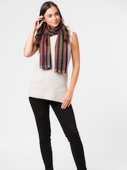 Pure Luxuries London Blue Ratio Cashmere & Merino Wool Scarf - Image 1 of 4