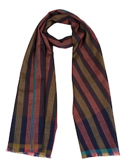 Pure Luxuries London Blue Ratio Cashmere & Merino Wool Scarf - Image 3 of 4
