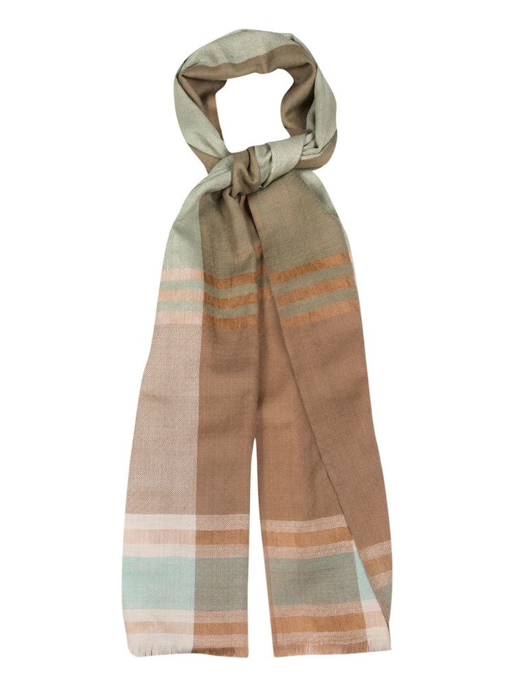 Pure Luxuries London Tan Asteris Cashmere & Merino Wool Pashmina Scarf - Image 1 of 4