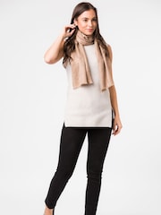Pure Luxuries London Cream Moon Cashmere & Merino Wool Scarf - Image 4 of 4