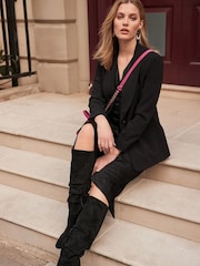 Black Forever Comfort® Knee High Slouch Boots - Image 2 of 8