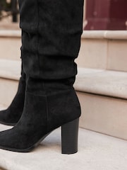 Black Forever Comfort® Knee High Slouch Boots - Image 4 of 8