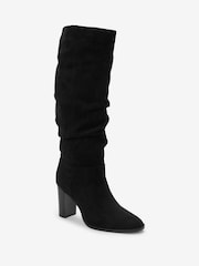Black Forever Comfort® Knee High Slouch Boots - Image 6 of 8