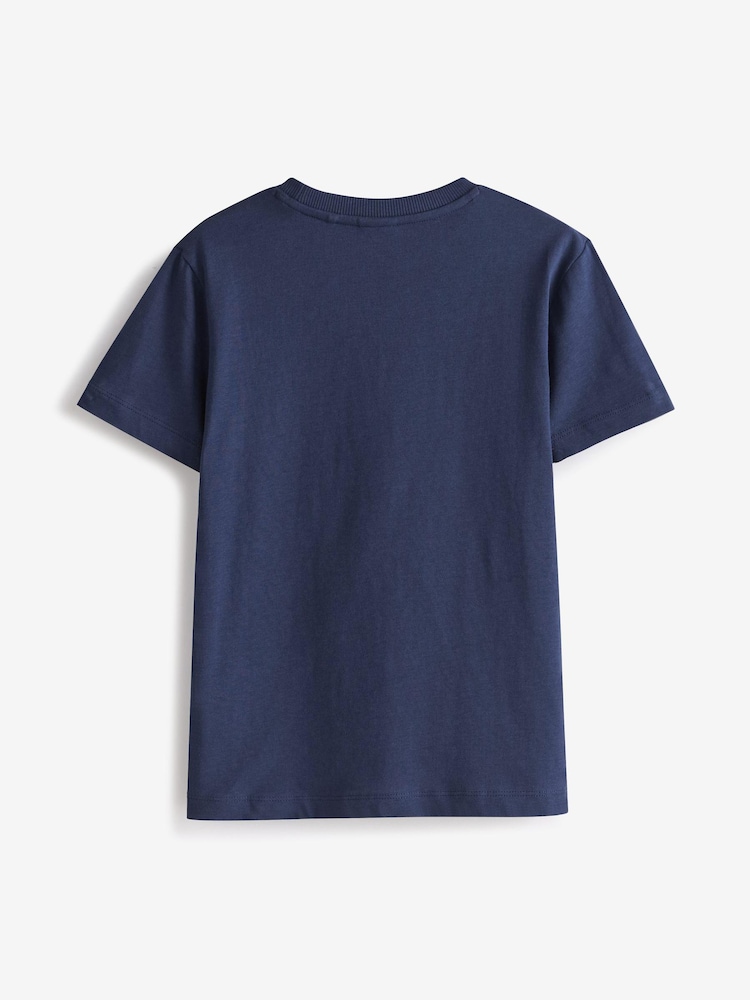 Navy Blue Football Marvel Avengers Short Sleeve T-Shirt (3-16yrs) - Image 2 of 2