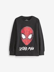 Schwarz - Spider-Man-Langarm-T-Shirt mit Flippy-Pailletten (3–14 J.) - Bild 1 von 3