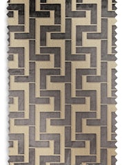 Charcoal Grey Next Collection Luxe Fretwork Heavyweight Velvet Eyelet Lined Curtains - Image 8 of 8