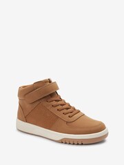 Tan Brown Single Strap Elastic Lace Boots - Image 2 of 5