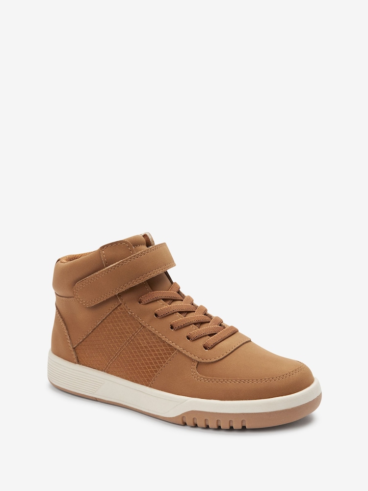 Tan Brown Single Strap Elastic Lace Boots - Image 2 of 5