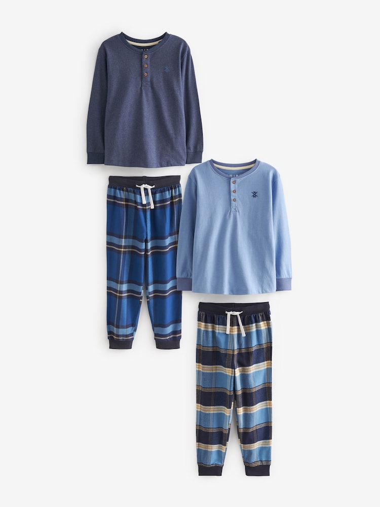 Niebieski - Check Pyjamas 2 Pack (3-16yrs) - Image 1 of 8