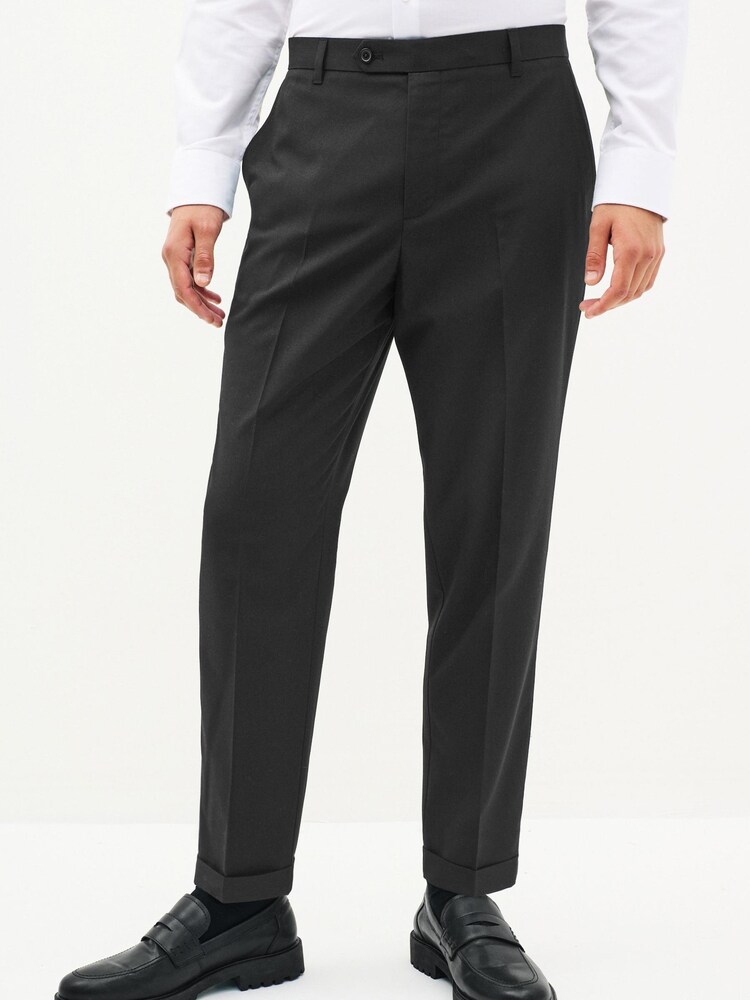 Black Wide Leg Stretch Smart Trousers - Image 1 of 8