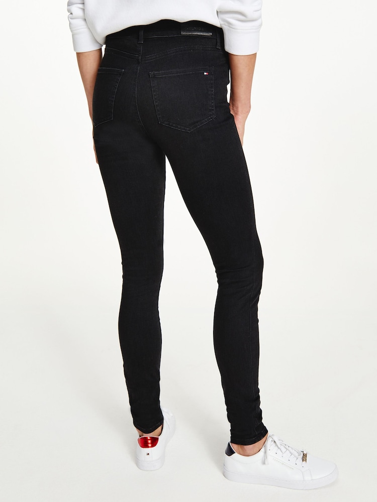 Tommy Hilfiger Black Harlem High Waisted Th Flex Skinny Jeans - Image 2 of 4