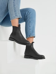Schwarz - Forever Comfort® Chelsea-Stiefel aus Leder - Bild 1 von 6
