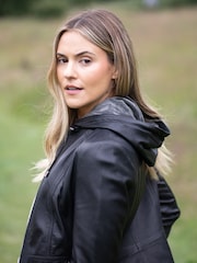 Lakeland Leather Black Abbeytown Hooded Leather Jacket - Image 2 of 8