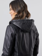 Lakeland Leather Black Abbeytown Hooded Leather Jacket - Image 5 of 8
