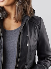 Lakeland Leather Black Abbeytown Hooded Leather Jacket - Image 6 of 8