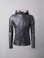 Lakeland Leather Black Abbeytown Hooded Leather Jacket - Image 7 of 8