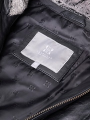 Lakeland Leather Black Abbeytown Hooded Leather Jacket - Image 8 of 8