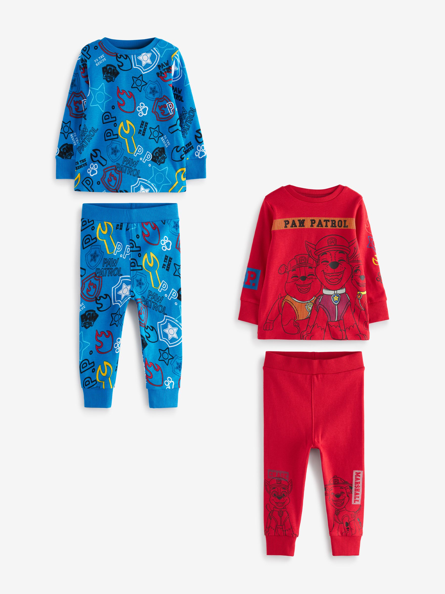 Buy PAW Patrol Red Blue 2 Pack Pyjamas 9mths 8yrs from Next Luxembourg