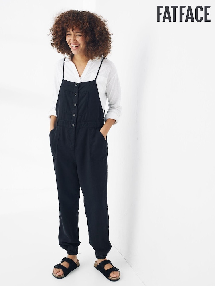 FatFace Black Carrie Tencel Jumpsuit - Image 1 of 4 FatFace Black Carrie Tencel Jumpsuit - Image 1 of 4