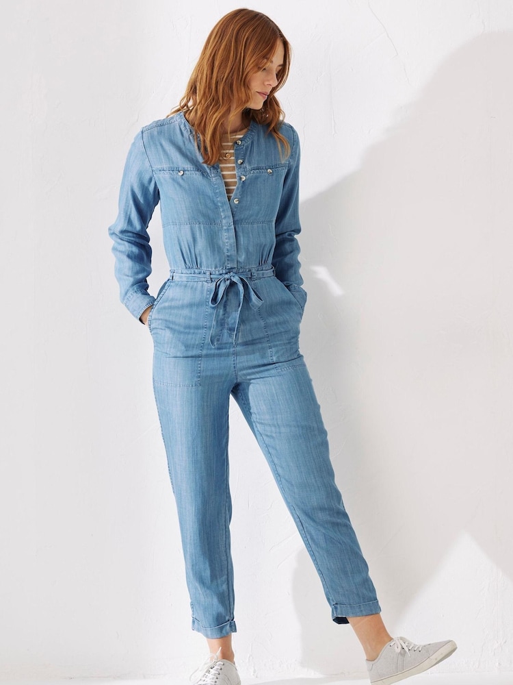 FatFace Blue Imogen Tencel Jumpsuit - Image 1 of 5