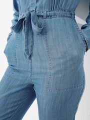 FatFace Blue Imogen Tencel Jumpsuit - Image 3 of 5