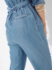 FatFace Blue Imogen Tencel Jumpsuit - Image 4 of 5