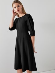 LK Bennett Lemoni Crepe Fit And Flare Dress - Image 1 of 1