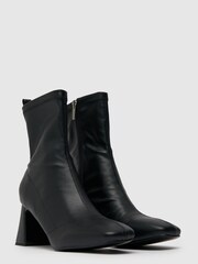 Schuh Bella Black Flared Heel Stretch Boots - Image 2 of 4