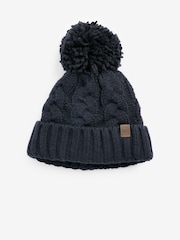 Navy Blue Knitted Pom Hat (1-16yrs) - Image 1 of 2
