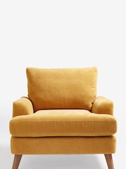 Fine Chenille Ochre Yellow Parker Armchair - Image 3 of 11