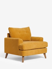 Fine Chenille Ochre Yellow Parker Armchair - Image 6 of 11