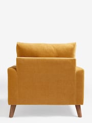 Fine Chenille Ochre Yellow Parker Armchair - Image 9 of 11