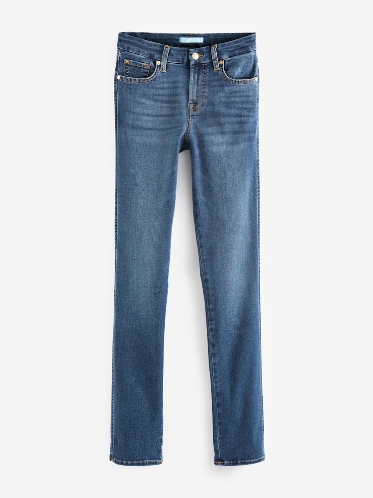 7 For All Mankind Mid Rise Kimmie Bair Straight Fit Jeans - Image 4 of 4 7 For All Mankind Mid Rise Kimmie Bair Straight Fit Jeans - Image 4 of 4