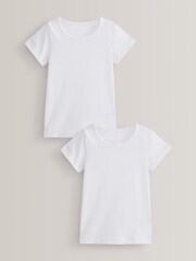 White Short Sleeved 2 Pack Vests (1.5-12yrs) - Image 1 of 2