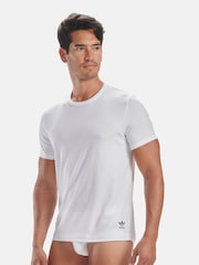adidas Originals White Comfort Flex Crew Neck 100% Cotton T-Shirts 2 Pack - Image 1 of 5