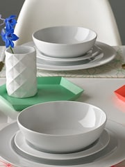 Denby White 12 Piece Dinner Set - Image 1 of 4