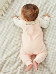 Baby Pink Character Bunny 2 Piece Velour Dungarees And Bodysuit Set (0mths-2yrs) - Image 2 of 8