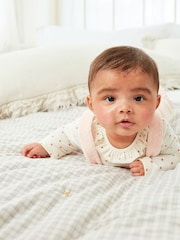 Baby Pink Character Bunny 2 Piece Velour Dungarees And Bodysuit Set (0mths-2yrs) - Image 3 of 8