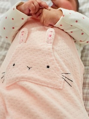Baby Pink Character Bunny 2 Piece Velour Dungarees And Bodysuit Set (0mths-2yrs) - Image 4 of 8