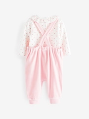Baby Pink Character Bunny 2 Piece Velour Dungarees And Bodysuit Set (0mths-2yrs) - Image 6 of 8